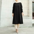 thumbnail image 2 of Elegant Women's Long Sleeve Button Down Abaya Casual Dress for Dubai Fashion, 2 of 5