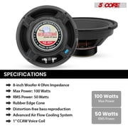 8 Inch Subwoofer Speaker 1000W Combined Peak 4Ohm Replacement Car Bass Sub Woofer