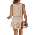 thumbnail image 2 of Womens V Neck Beach Tank Rompers Flowy Ruffle Layered Shorts Jumpsuit, 2 of 2