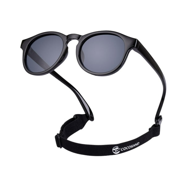 Gafas de sol redondas polarizadas negras para bebés y niños pequeños COCOSAND 0-2 años