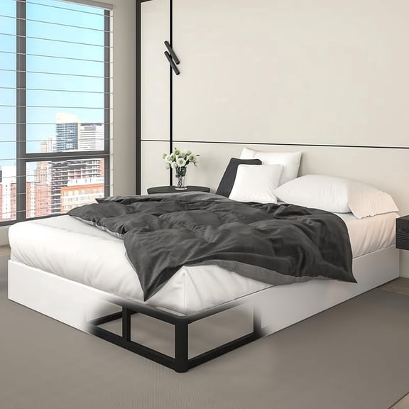 Box Spring Full Size Bed Base 9 Inch High, 3000 LBS Heavy Duty Metal Mattress Foundation with Fabric Cover, Easy Assembly, Quiet Noise Free, Non Slip