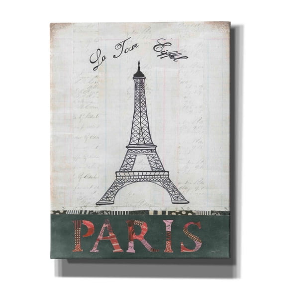 Epic Graffiti 'La Tour Eiffel' by Courtney Prahl, Canvas Wall Art, 26"x34"