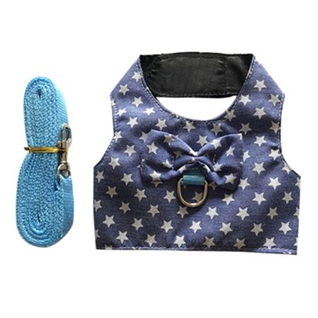 Adjustable Ferrets Small Animal Prevent Escape Guinea Pig Rabbit Harness Bunny Leash Rabbit Leash Rabbit Vest BLUE M