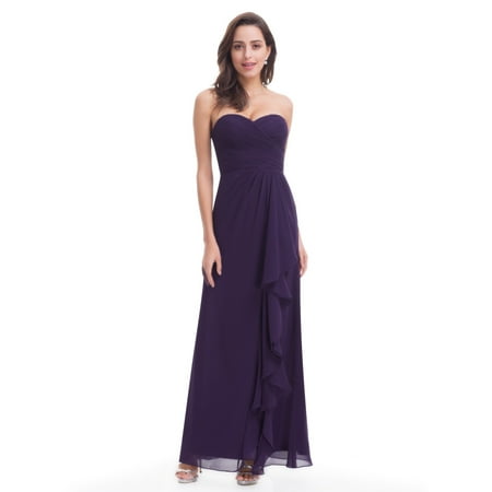 Bride Formal Evening Dress - Ever-Pretty Strapless Bridesmaid Dress and Mother of the Bride Ruffles Formal Evening Gowns 07088