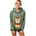 thumbnail image 6 of Pet Pouch Hoodie For Women, Front Zip Drop Shoulder Pullover Sweatshirt, Pet Carrier Sweater For Small Dogs & Cat, Green, L, 6 of 9