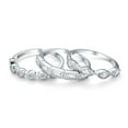 thumbnail image 2 of Bling Jewelry Womens Stackable Eternity Band Ring Set 3PC CZ Baguette Marquise Round .925 Sterling Silver, 2 of 6