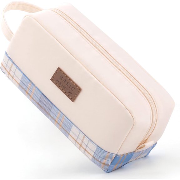 Large Capacity Pencil Case with Handle Soft Pen Pouch Supplies Organizer Bag for Adults-Purple ZS