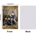 thumbnail image 2 of Motorcycle Vintage Metal Tin Sign Plaque Poster Retro You Don't Stop Riding Metal Wall Decorative Tin Signs 8×12inch DIY, 2 of 7