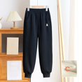 thumbnail image 4 of SGMVNU Sweatpants for Girl Eembroidered Long Trousers Casual Elastic High Waist Joggers Pants Youth Athletic Sweat Pants with Pockets(Size 5-6 Years, Black), 4 of 5