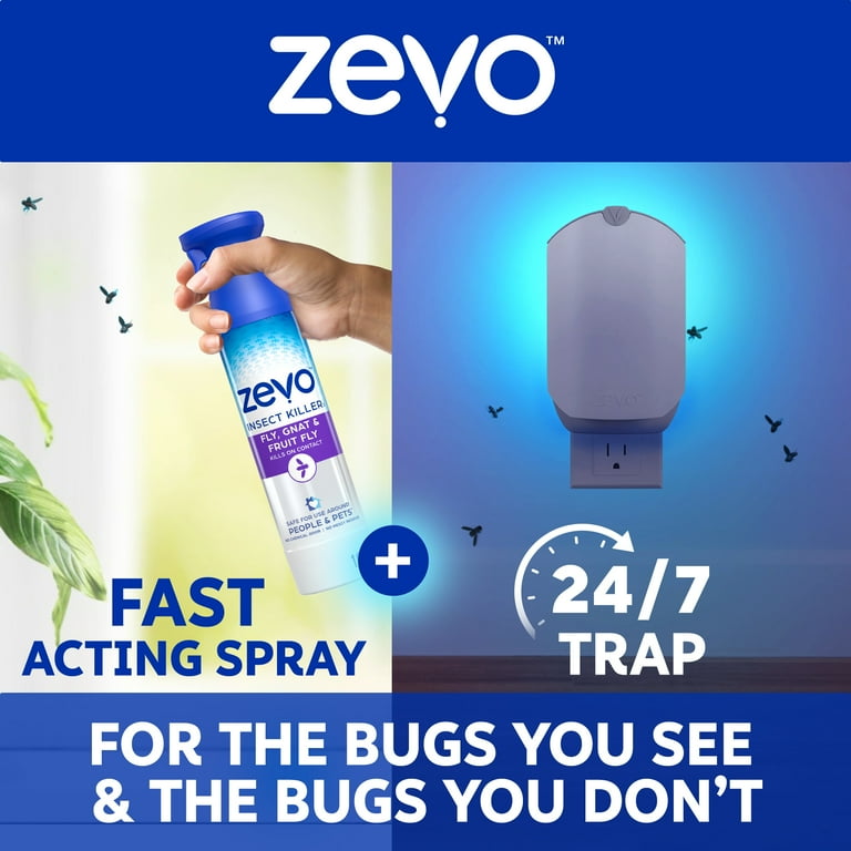 Zevo Fly Solution Bundle - Twin Starter Kit, 2 ct Refill, 10 oz