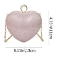 thumbnail image 3 of Heart Shaped Evening Clutch Bag For Women Chain Shoulder Handbag Rhinestone Party Purse Compact Formal Bag For Wedding Prom Dinner Event Stylish Mini Crossbody Handbag Black Gold Silver, 3 of 6
