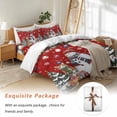 thumbnail image 7 of Christmas Snowman Bedding Duvet Cover Set King Size 4 Pieces Squirrel Cat Xmas Tree Ball Red Winter Bedding Set with Zipper Closure, 1 Comforter Cover 92x106 Inches 1 Flat Sheet & 2 Pillow Cases, 7 of 7