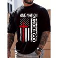 thumbnail image 1 of Camiseta patriótica "Una Nación Bajo Dios" para hombre - Cuello redondo informal, manga corta, poliéster transpirable, lavable a máquina - Perfecta para todas las estaciones, estampado, a la moda, 1 of 4