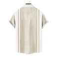 thumbnail image 6 of ZCFZJW Men's Vintage Bowling Shirt Short Sleeve Button Down Summer Cuba Beach Shirts Casual Striped Printed Vacation Tees Shirt Tops Beige XXL, 6 of 6