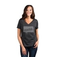 thumbnail image 2 of Thread Tank Home Roots State South Dakota SD Women's Relaxed V-Neck T-Shirt Tee Charcoal Medium, 2 of 4