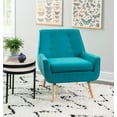 thumbnail image 4 of Allora Polyester Fabric Upholstered Button-Tufted Back Accent Chair in Blue, 4 of 8