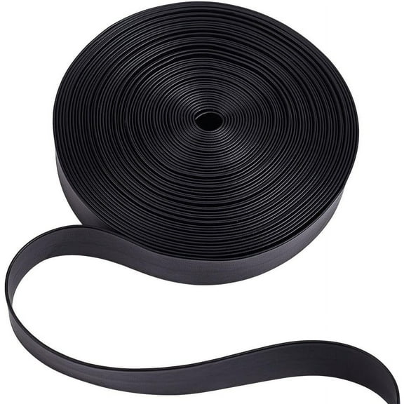 10.94 Yards Fold Over Leather Trim 1 Inch(2.5cm) Wide Black Foldover Leather Strap Flat Leather Cord String PU Leatherette Strips Trim Ribbon for DIY Crafts Making for DIY