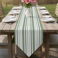 thumbnail image 6 of Table Runners 60 Inches Long, Sage Green Stripes Cotton Linen Kitchen Dining Coffee Table Runner for Party Home Decor, Modern Minimalist Horizontal Ombre Lines Tabletop Dresser Scarves 13x60 Inch, 6 of 9