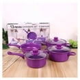 thumbnail image 2 of Juego de ollas antiadherentes, 13 unidades, color morado, con utensilios resistentes al calor, 2 of 4