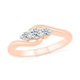 thumbnail image 1 of DGOLD 10kt Or Rose Rond Diamant Blanc Classique 3 Bagues en Pierre (1/4 Carat), 1 of 3