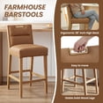 thumbnail image 6 of Guyou 26" Modern Bar Stools Set of 2, Faux Leather Upholstered Counter Height Barstools, Armless Wooden Bar Chairs for Kitchen Island, Home Bar, Brown, 6 of 9
