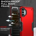thumbnail image 4 of Heavy Duty Armor Case for Samsung Galaxy A14 5G, Rugged Military Grade Dual-Layers Soft Silicone Shockproof Anti-Scratches Thin Fit Cover with Anti-Slip Strips Screen Lens Protection Case,Red, 4 of 6