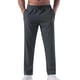 thumbnail image 2 of Pantalones largos para hombre, de color liso, de seda helada, elásticos, con cordón, informales, deportivos, para hombre, 2 of 5