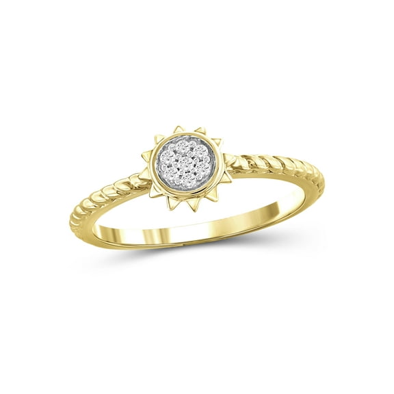 JewelersClub Diamond Rings for Women – Accent White Diamond Ring Jewelry– 14K Gold-Plated Silver Bands for Women –– Ring by JewelersClub