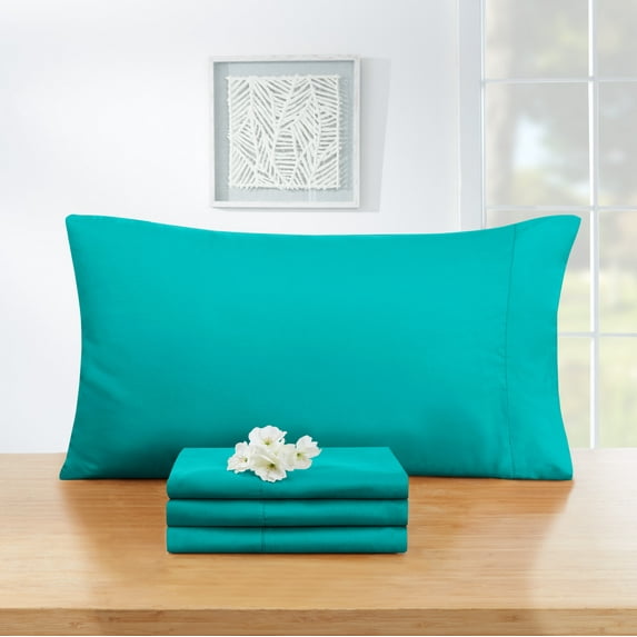 Empyrean Bedding Set of 4 Pillow Cases, Queen Pillowcase Premium Microfiber, Standard Size 20"X30" Teal