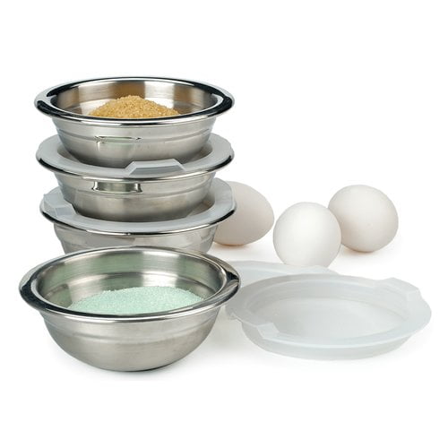 RSVPINTL Endurance 4 Stainless Steel Mixing Bowls with Lids (Set of 4