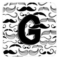 Carolines Treasures CJ2009-GFC Letter G Moustache Initial Foam Coasters- Set Of 4