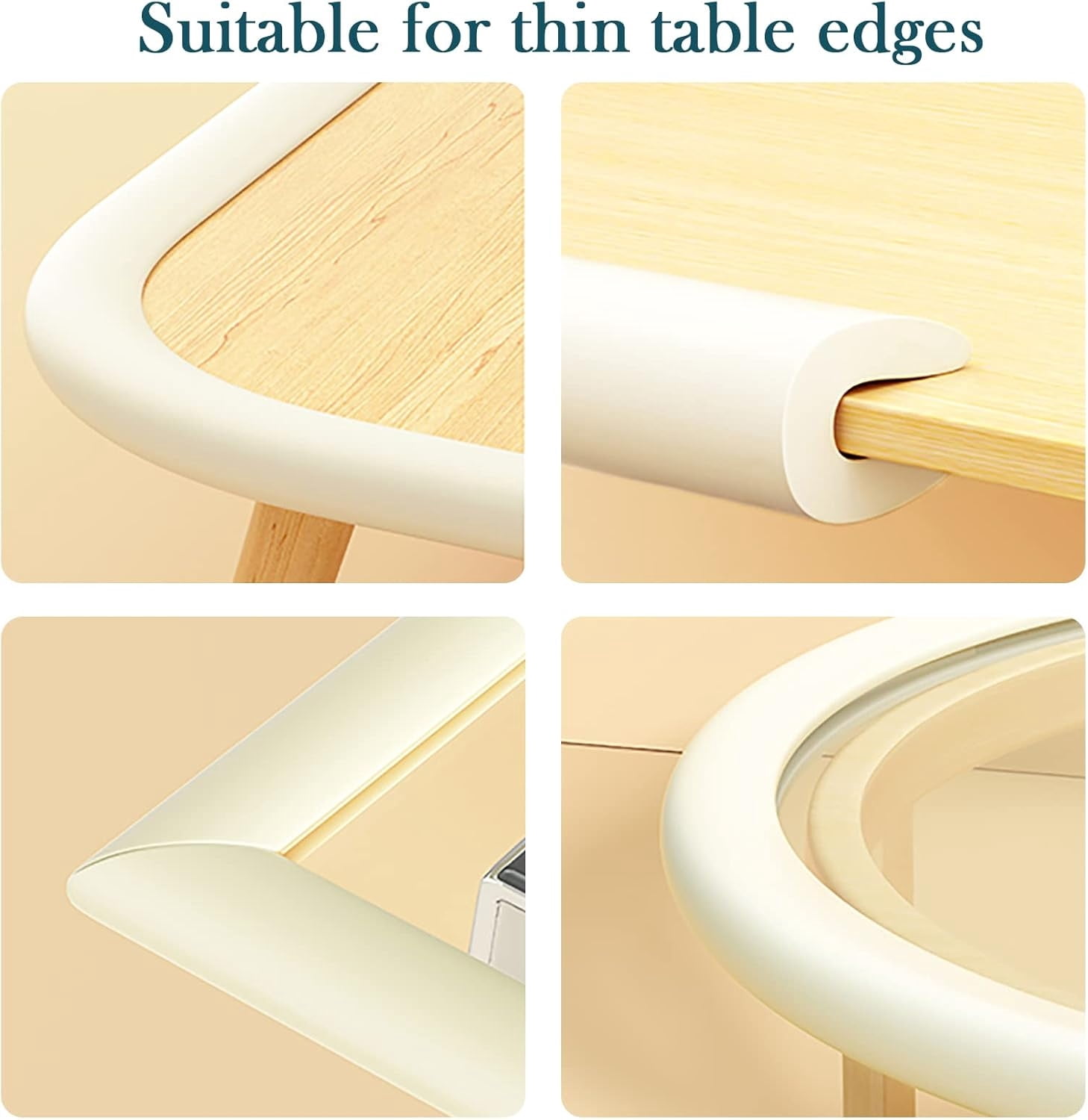U-Shaped Foam Edge Protectors for Baby Proofing (4m Total) - 2cm Thick Non-Toxic Corner Guards for Coffee Table,Cabinet,Countertop - Safety Padding(Gray)