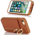 thumbnail image 5 of iPhone 7 8 SE (2020) Case with Card Holder for Women, iPhone 7 Phone Case Wallet with Strap Credit Card Slots Crossbody with Kickstand Zipper Shockproof Case for iPhoneSE (2020) - Brown, 5 of 16