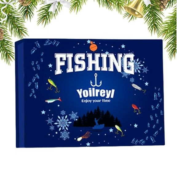Ipretty Christmas Fishing Calendar Advent 24 Days Christmas Fishing Lures Countdown Set Tackle Bait Lures Saltwater Freshwater Gear for Teen Husband Adult Men Father Grandpa Anglers justifiable