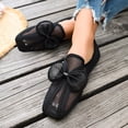 thumbnail image 5 of Square Toe Bowknot Comfortable Women's Casual & Dress Shoes Daily Wear Spring Summer Plus Size Office Work Black 7.5, 5 of 9