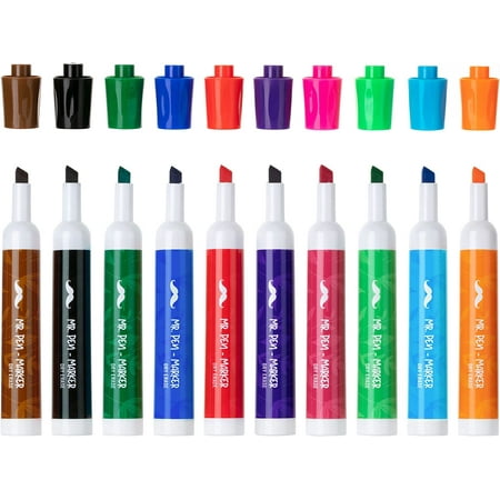 Mr. Pen- Dry Erase Markers Low Odor Chisel Tip 10 Pack Assorted Colors White Board Markers Dry Erase Chisel Tip Markers