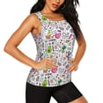 thumbnail image 2 of Xecao Fun Animal with Unicorn print women's scoop neck, loose-fit workout tank tops for the gym., 2 of 9