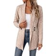 thumbnail image 2 of VEKDONE Womens Heathered Knit Cardigan Shawl Collar Open Front Overcoat Relaxed Fit Ribbed Cuffs and Hem Jackets Fall Winter Fashion Clothing for Commuting, 2 of 6