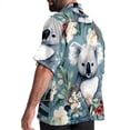 thumbnail image 3 of Koala Men's Short Sleeve Poplin Shirts with Spread Collar Tops, Casual Printed Button Down Short Summer Beach Shirts for Men and Women, 3 of 6