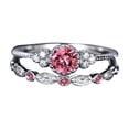 thumbnail image 3 of Xihbxyly Anillo de Diamantes, Elegante Diseño de Acero Inoxidable, Brillantes Incrustaciones de Diamantes, Accesorio Elegante y Multifuncional, Regalo de Cumpleaños, Boda, Graduación, Perfecto para C, 3 of 4