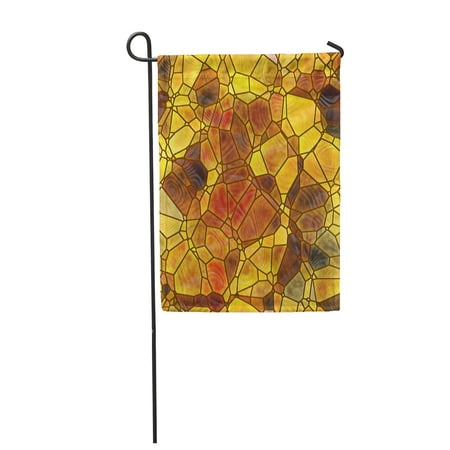 SIDONKU Orange Block Abstract Monochrome Golden Glass Mosaic Brown Gold Macro Garden Flag Decorative Flag House Banner 28x40 inch