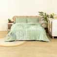 thumbnail image 4 of DecorAvenue Ultra Luxury Velevt Duvet Cover Set 3 Pc Comforter Cover Set for Home Decoration with Zip Closure no Filling Sage Green Color Twin XL Size 59" x 102" Inches, 4 of 6