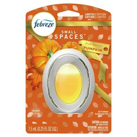 Febreze Odor-Eliminating Small Spaces Fall Scent, Fresh-Harvest Pumpkin Scent, 2 Ct, 0.25 fl. oz. each