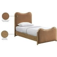thumbnail image 4 of Meridian Furniture Arvada Cognac Vegan Leather Upholstered Twin Bed, 4 of 8