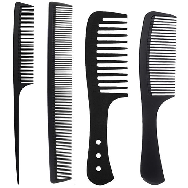 Peine de dientes anchos para desenredar el cabello, juego de peines para peinar el cabello, peine de corte de peinado de fibra de carbono, peine antiestático resistente al calor para mujeres, cabello