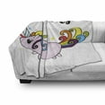 thumbnail image 3 of Pride Soft Flannel Fleece Throw Blanket, LGBT Slogan Writing Unicorn Mascot Character Rainbow Tail, Cozy Plush for Indoor and Outdoor Use, 50" x 70", Multicolor, by Ambesonne, 3 of 6