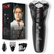 Nogroa Electric Shavers for Men, 3 in 1 Cordless Razor Waterproof Wet Dry Adjustable Speeds Beard Trimmer Grooming Kit with Nose Hair Trimmer, Sideburns Trimmer