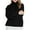 Black, variant on Women's Long Sleeve Turtleneck Pullover Sweater Solid Color High Neck Design Fall Casual Top for Vacation Outings and Comfort Fit Fashionable 2025