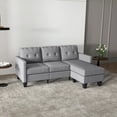 thumbnail image 2 of HOMCOM 3 Seater Corner Sofa, Couch with L-shaped Ottoman, Sofa, Light Grey, 2 of 10