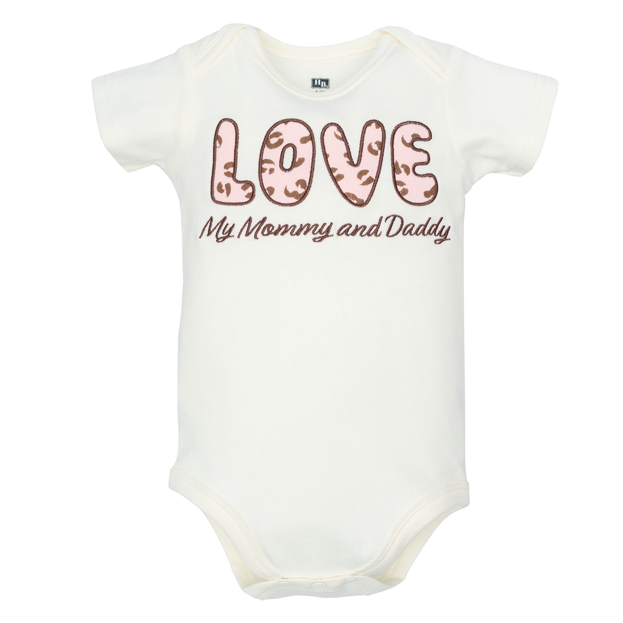 Hudson Baby Girl Cotton Bodysuits 3-Pack, Leopard Bow, 0-3 Months